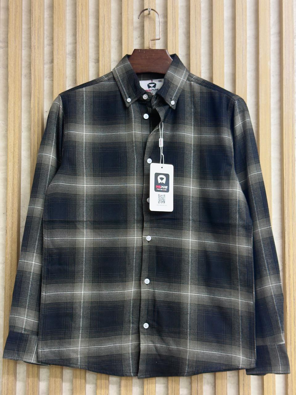 Olive Green Check Premium Shirt