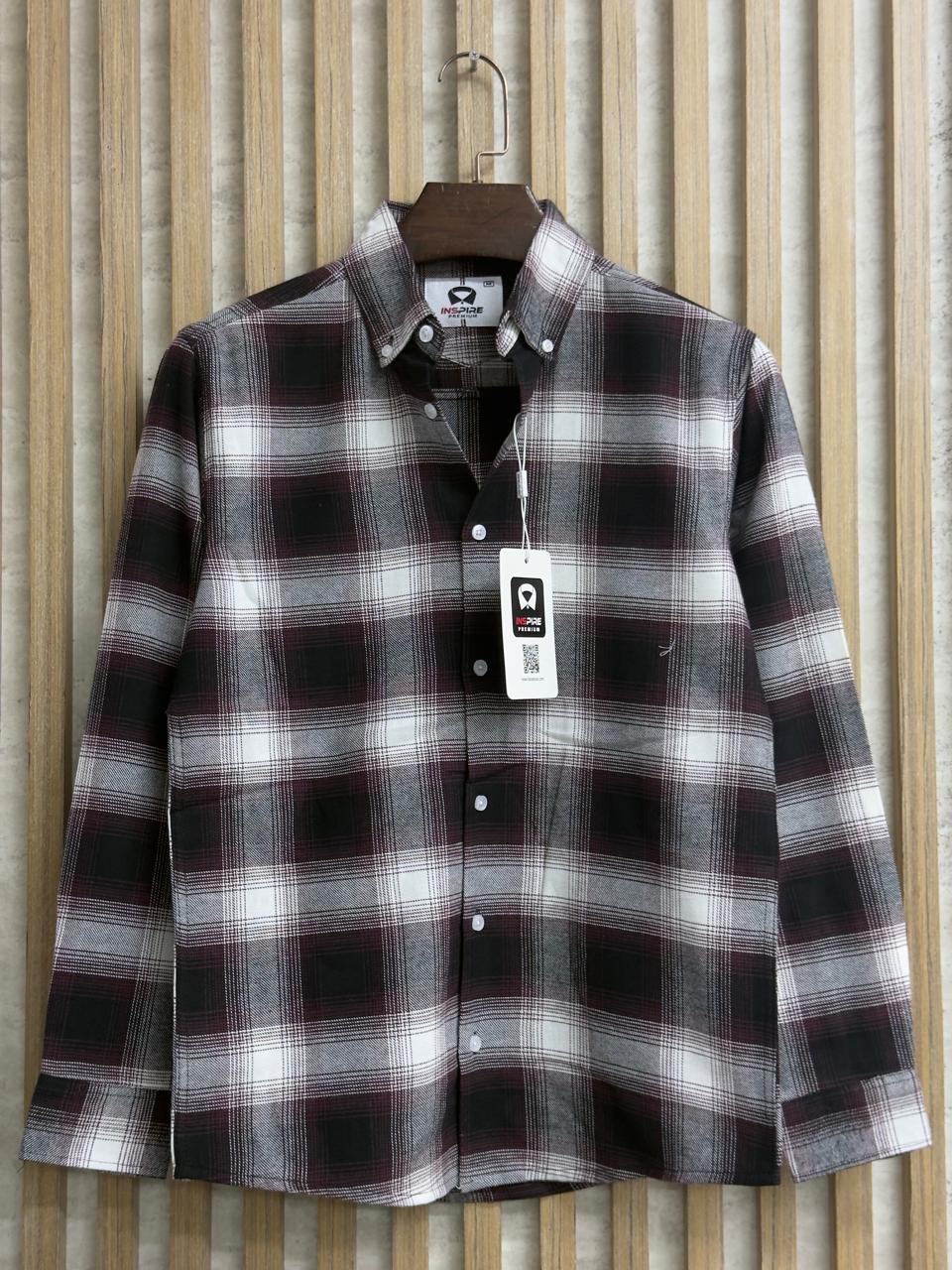 Black Maroon Check Premium Shirt
