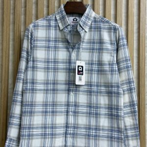 White Blue Check Premium Shirt