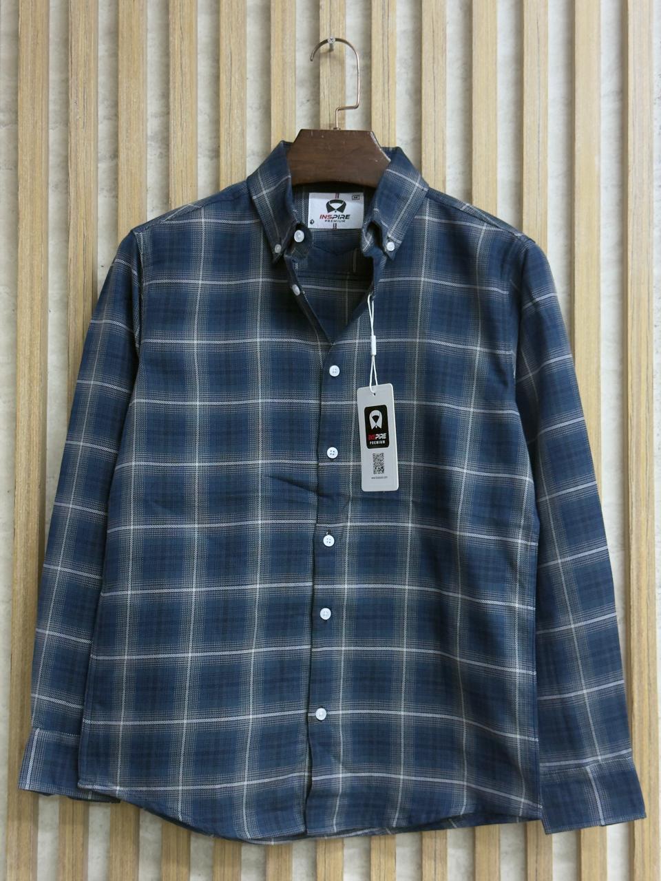 Navy Blue Check Premium Shirt