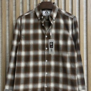 Coffee Brown Check Premium Shirt
