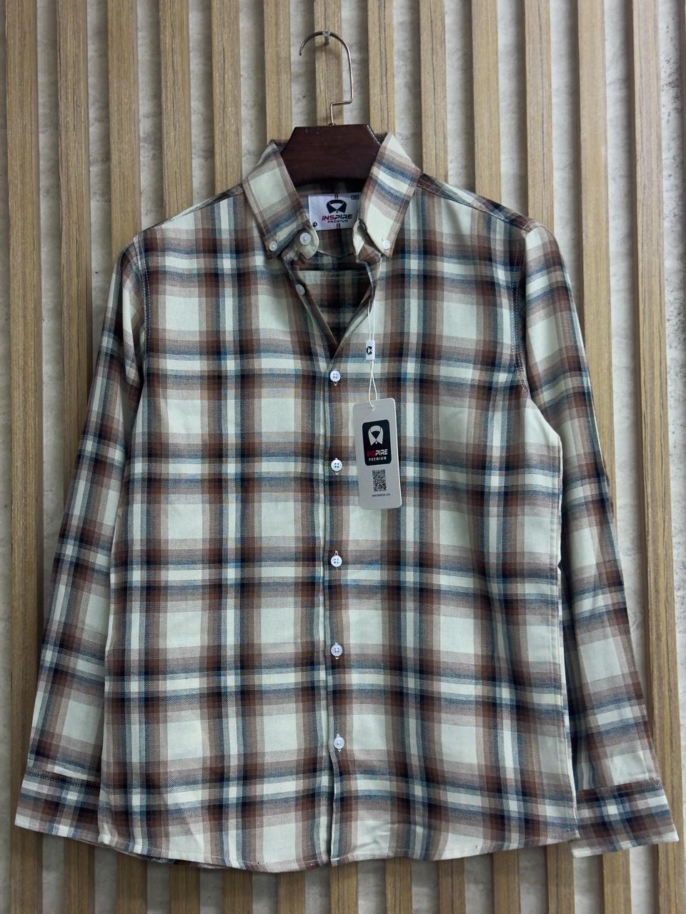Beige Multi Check Premium Shirt