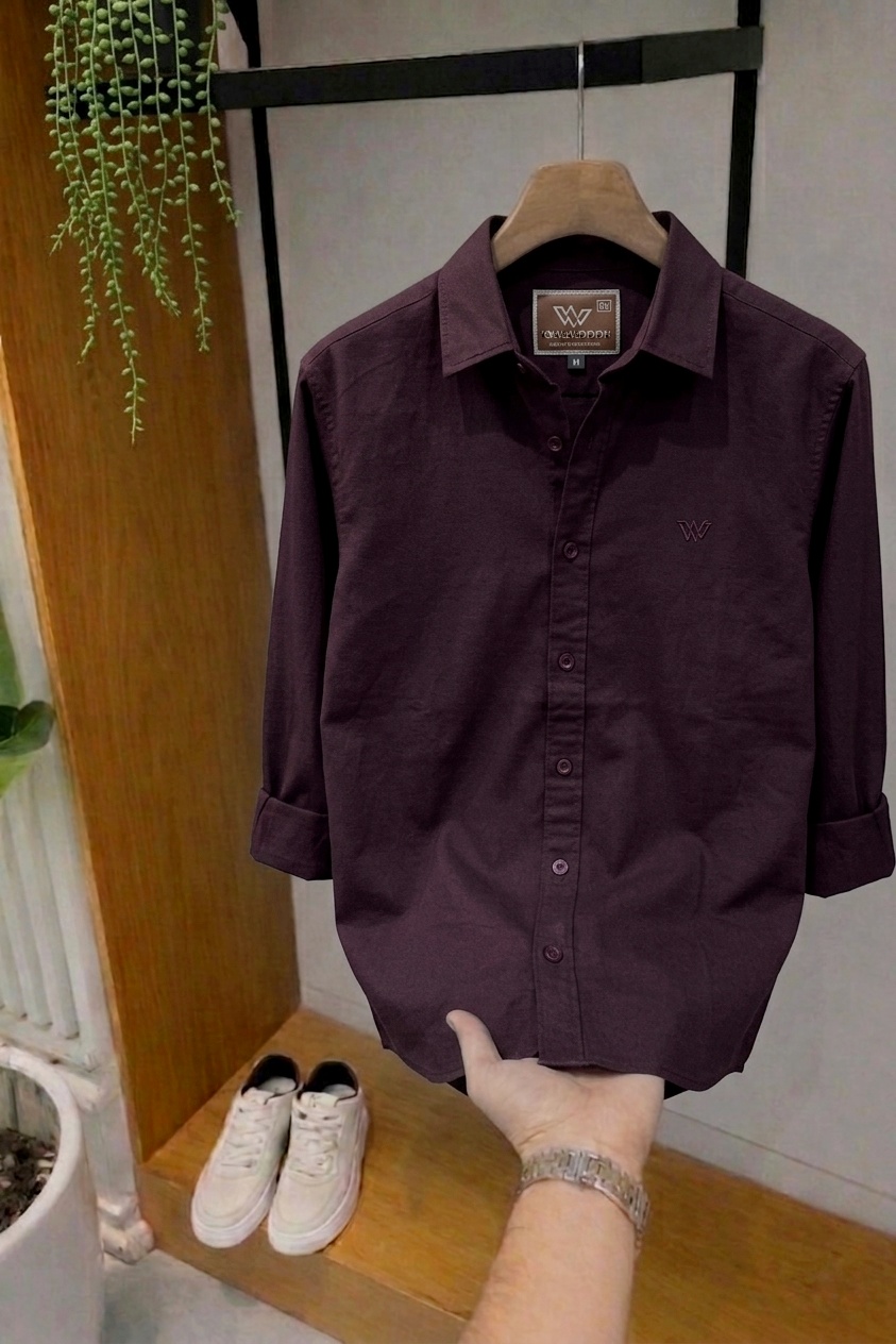 Wine Brown Oxford Shirt